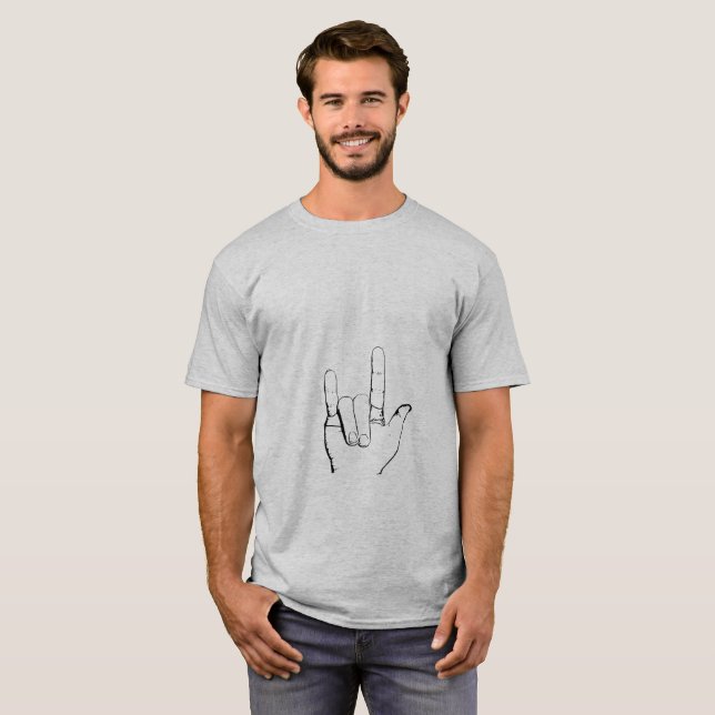 Camiseta ILY handshape - black print (Anverso completo)