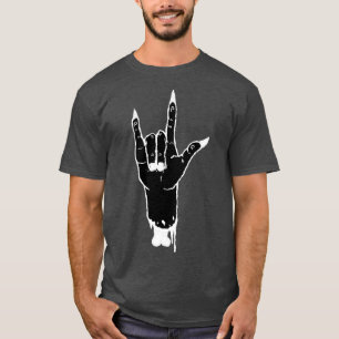 Camiseta ILY Lenguaje de Rótulo Blanco negro
