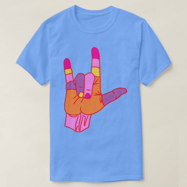 Camiseta ILY Love Rótulo Language Multi-Colour (Diseño del anverso)