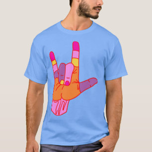 Camiseta ILY Love Rótulo Language Multi-Colour