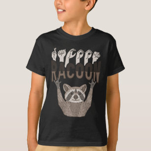 Camiseta ILY Mapache ASL Gestos Lengua de Señas Sordera Con