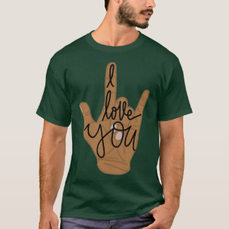 Camiseta ILY palabras con tono de piel medio