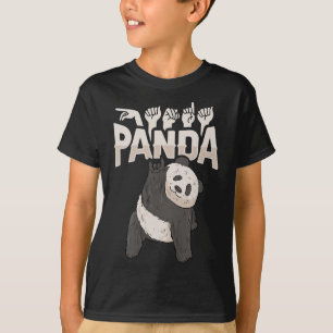 Camiseta ILY Panda ASL Hand Gesture Deaf Hearing Loss Consc