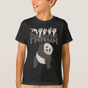 Camiseta ILY Panda ASL Hand Gesture Deaf Hearing Loss Consc