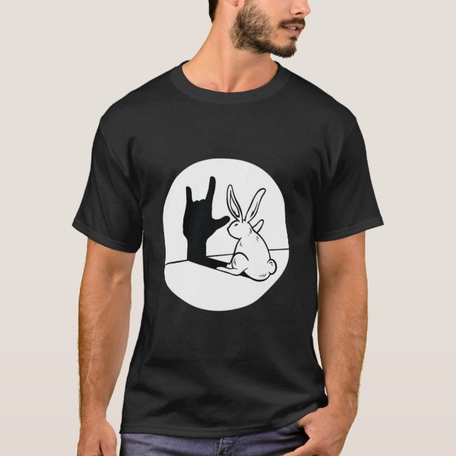 Camiseta ILY Rabbit ASL Hand Gesture Deaf Hearing Loss Awar (Anverso)