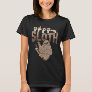 Camiseta ILY Sloth ASL Hand Gesture Deaf Hearing Loss Aware