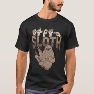 Camiseta ILY Sloth ASL Hand Gesture Deaf Hearing Loss Aware