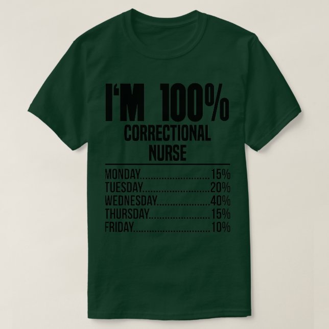 Camiseta Im 100 Correctional nurse (Diseño del anverso)