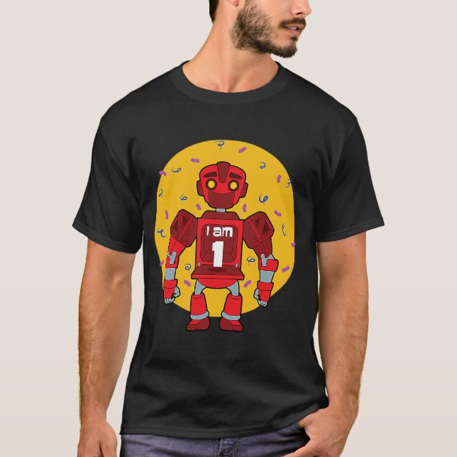 Camiseta Im 1 Cumpleaños Robot Temático (Anverso)