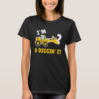 Camiseta I'm 2 And Digging It 2nd Birthday Party Constructi