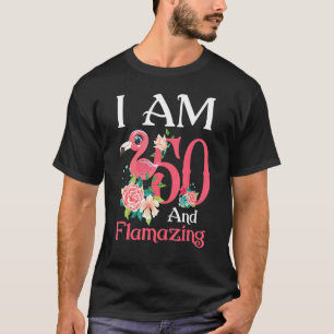 Camiseta Im 50 Y Flaminosas Flamingo 50 Años Mujeres B