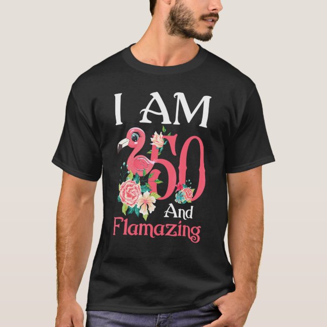 Camiseta Im 50 Y Flaminosas Flamingo 50 Años Mujeres B (Anverso)