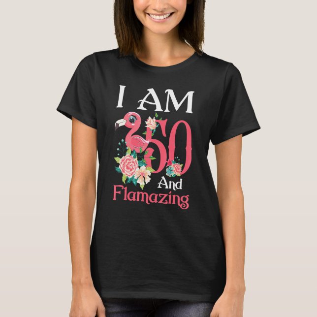 Camiseta Im 50 Y Flaminosas Flamingo 50 Años Mujeres B (Anverso)