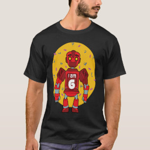 Camiseta Im 6 Birthday Themed Robot