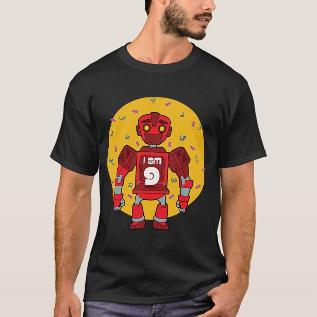 Camiseta Im 9 Birthday Themed Robot (Anverso)