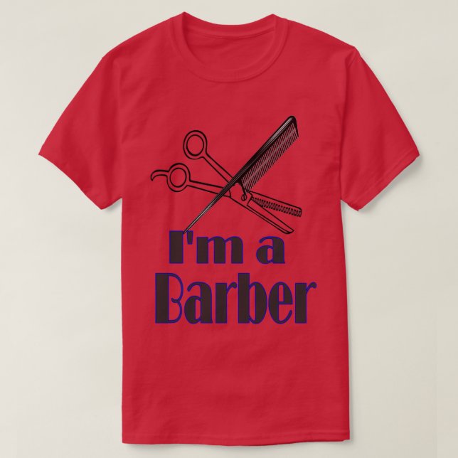 Camiseta Im a Barber with comb and scissors (Diseño del anverso)