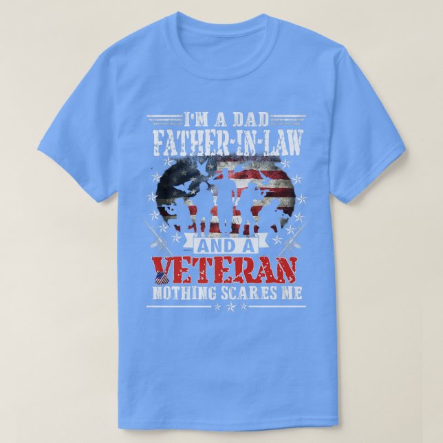 Camiseta I'm A Dad FatherInLaw Veteran Father's Day Funny P (Diseño del anverso)
