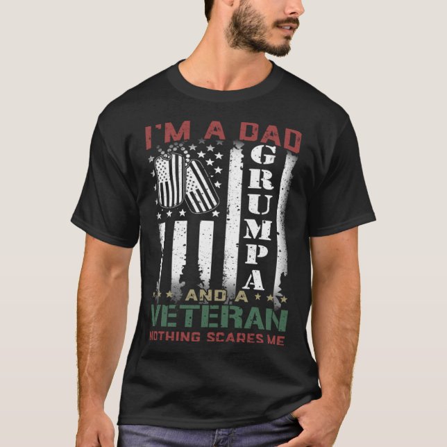 Camiseta I'm A Dad Grumpa And A Veteran Nothing Scares Me F (Anverso)