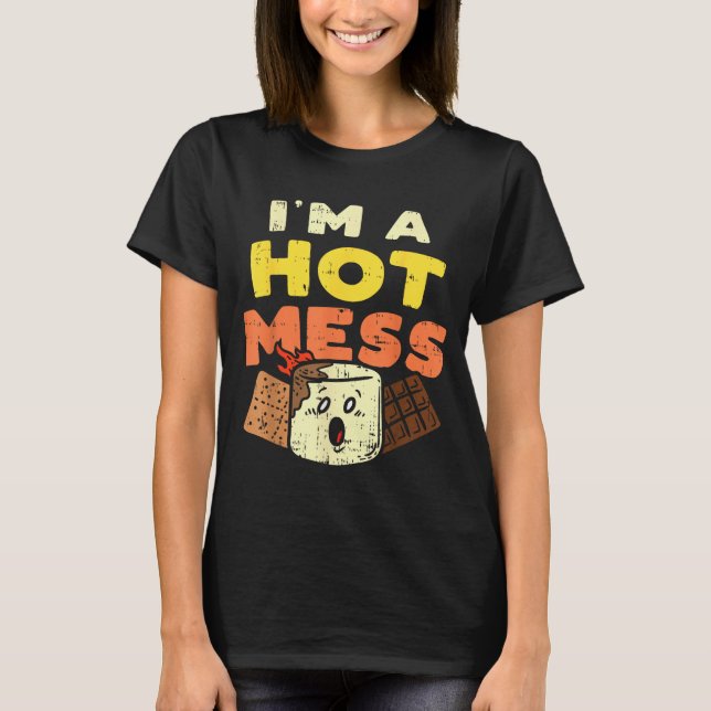 Camiseta Im A Hot Mess Marshmallow Smores Summer Campfire C (Anverso)