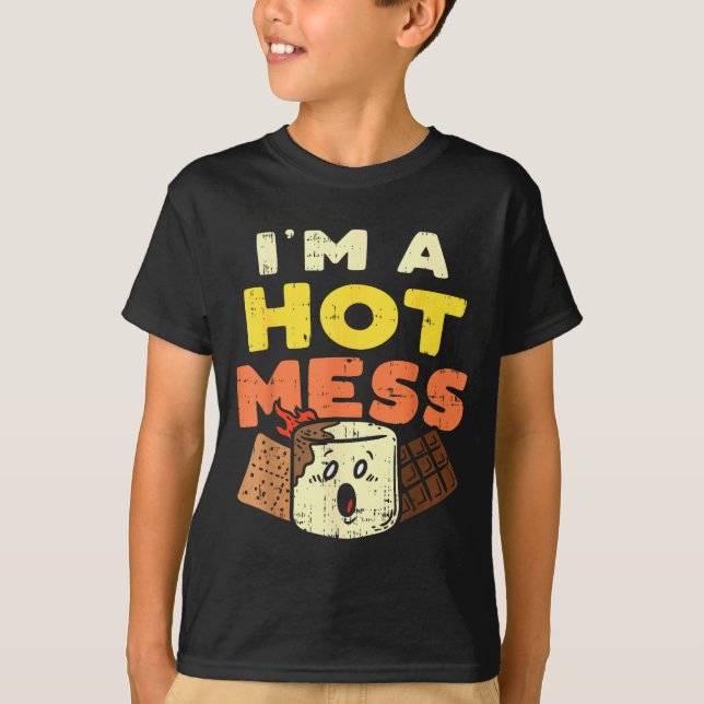 Camiseta Im A Hot Mess Marshmallow Smores Summer Campfire C (Anverso)