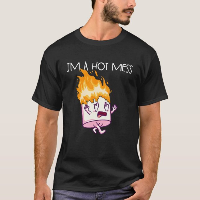 Camiseta I'm A Hot Mess S'Mores Marshmallow Camping Smores (Anverso)