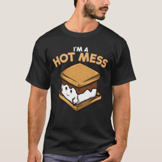 Camiseta Im A Hot Mess SMores Marshmallow Camping Smores fa