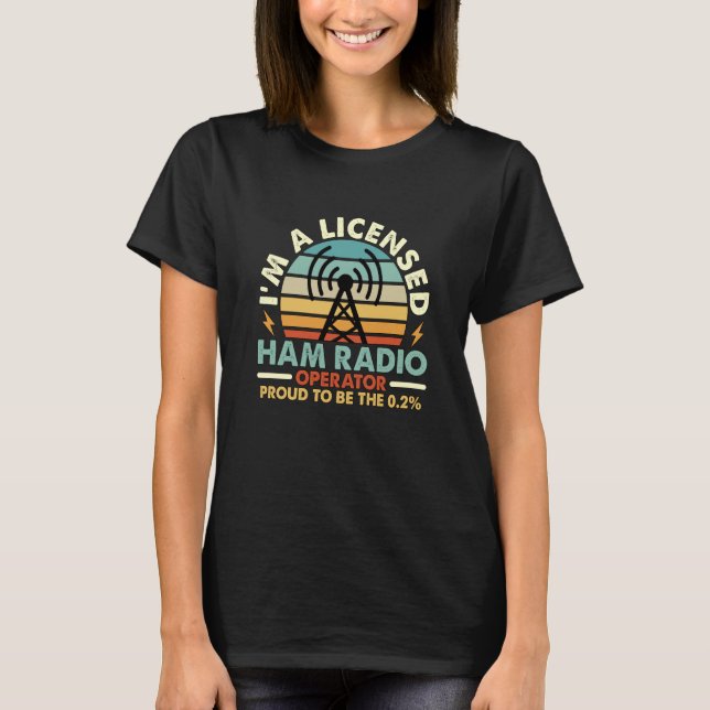 Camiseta I'm A Licensed Ham Radio Retro Amateur Operator Ha (Anverso)