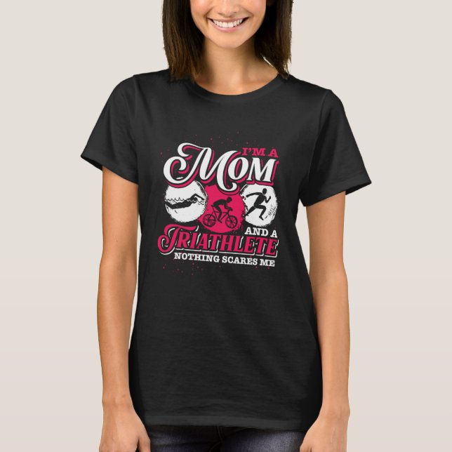 Camiseta Im A Mom And A Triathlete Triathlon (Anverso)