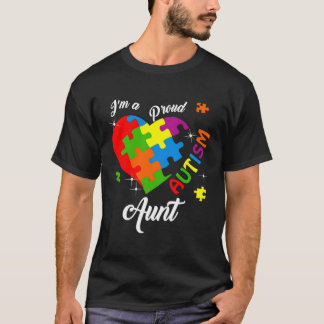 Camiseta I'm A Proud Autism Aunt Autism Awareness Matching