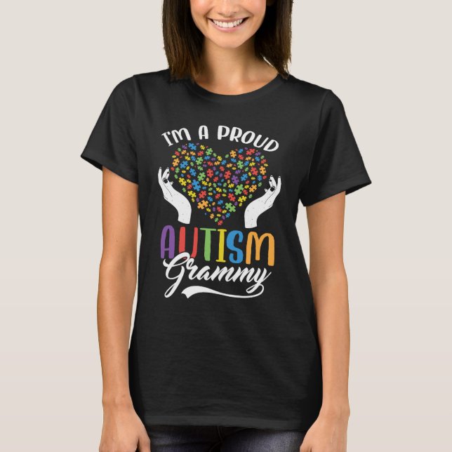 Camiseta I'm A Proud Autism Grammy Autism Puzzle Heart Awar (Anverso)