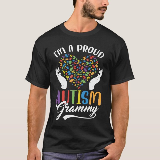 Camiseta I'm A Proud Autism Grammy Autism Puzzle Heart Awar (Anverso)