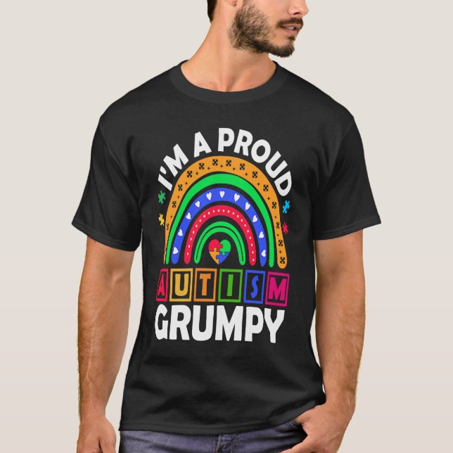 Camiseta I'm a Proud Autism Grumpy  Rainbow Autism Awarenes (Anverso)