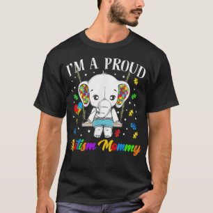 Camiseta I'm A Proud Autism Mommy Cute Elephant Puzzle Piec