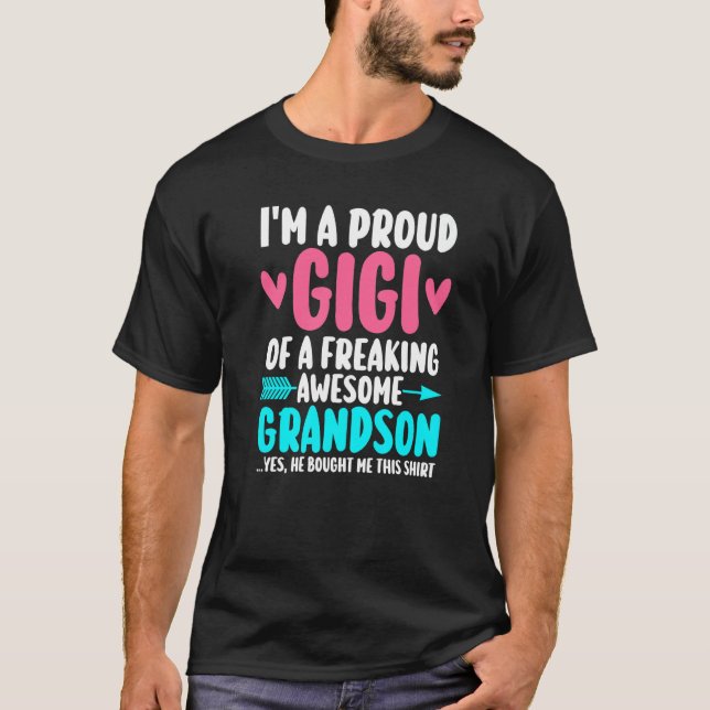 Camiseta I'm a proud gigi of a awesome grandson grandma (Anverso)