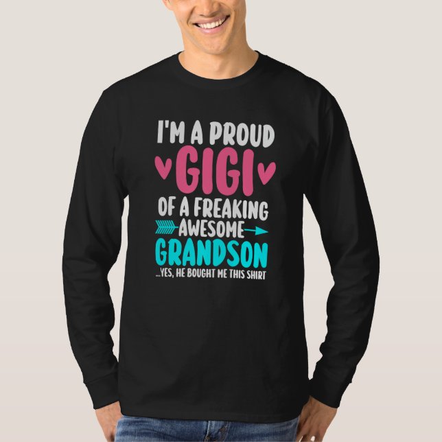 Camiseta I'm a proud gigi of a awesome grandson grandma (Anverso)