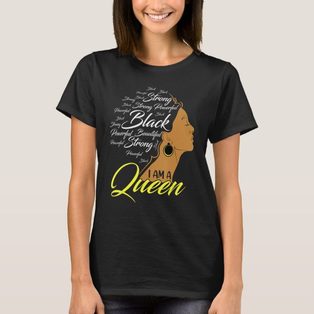 Camiseta Im a Queen Strong Black African American Afro Wome (Anverso)