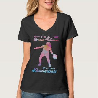 Camiseta I'm a simple woman wjo loves basketball basketball