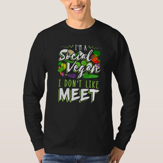 Camiseta I'm A Social Vegan I Don't Like Meet Introvert (Anverso)