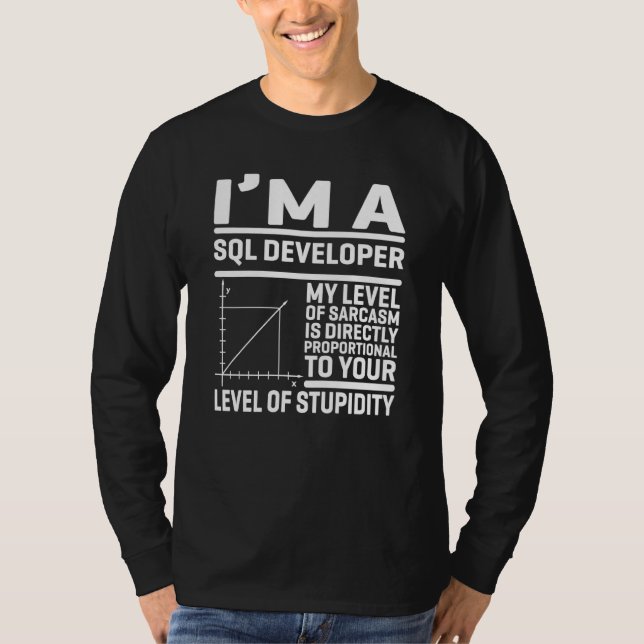 Camiseta I'm A SQL Developer My Level Of Sarcasm Is Directl (Anverso)