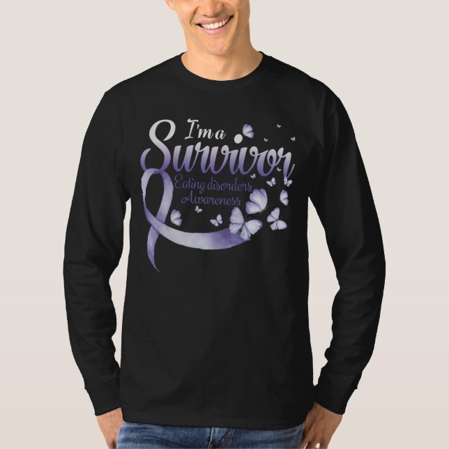 Camiseta I'm A Survivor Eating Disorders Awareness Butterfl (Anverso)
