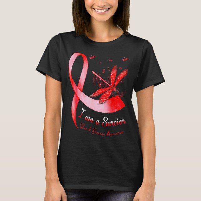 Camiseta I'm A Survivor Heart Disease Awareness Month Red R (Anverso)