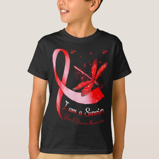 Camiseta I'm A Survivor Heart Disease Awareness Month Red R (Anverso)