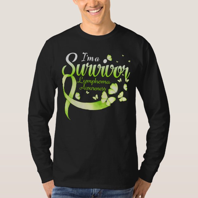 Camiseta I'm A Survivor Lymphoma Awareness Butterfly Ribbon (Anverso)