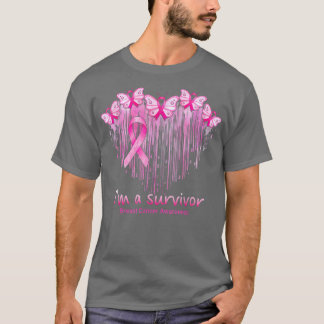 Camiseta I'm A Survivor Pink Butterfly Breast Cancer Awaren