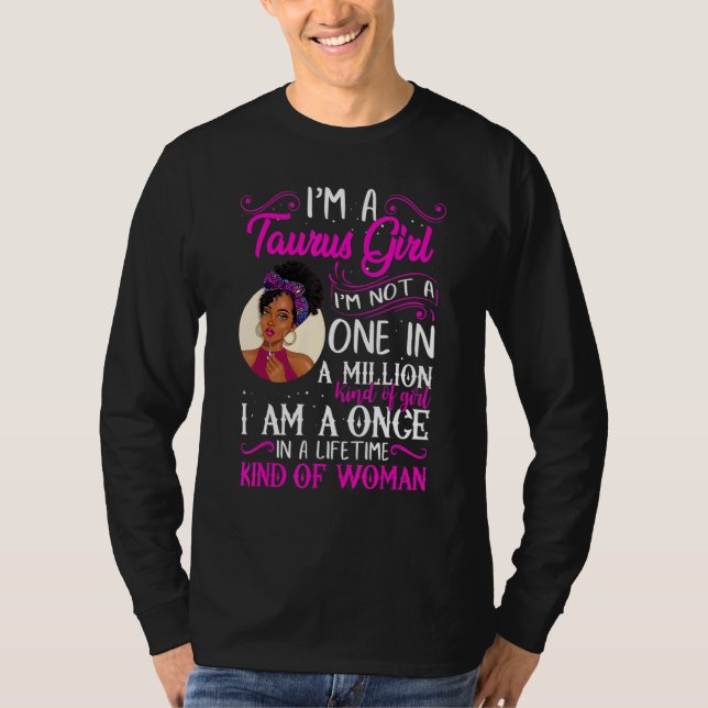 Camiseta I'm A Taurus Girl Black Women April May Bday_1 (Anverso)