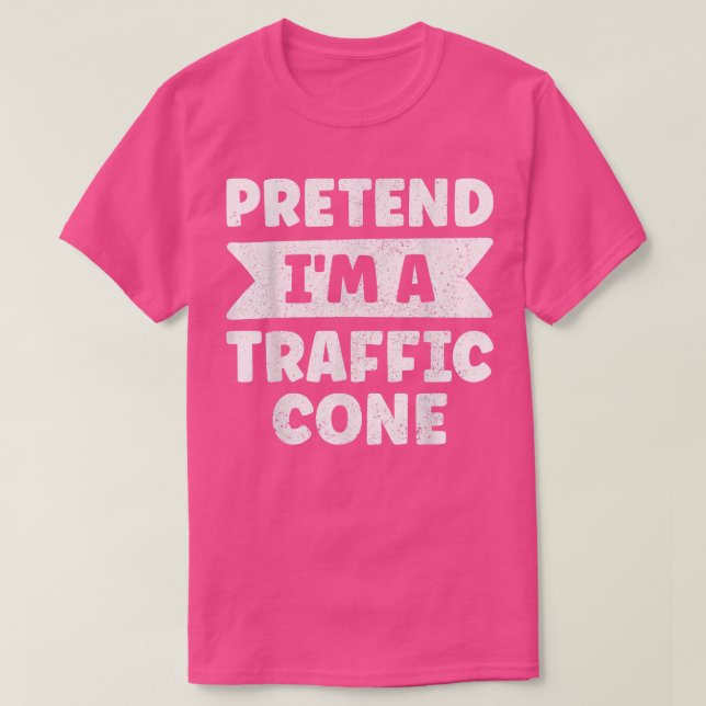 Camiseta I'm A Traffic Cone Costume Orange Lazy Halloween 5 (Diseño del anverso)
