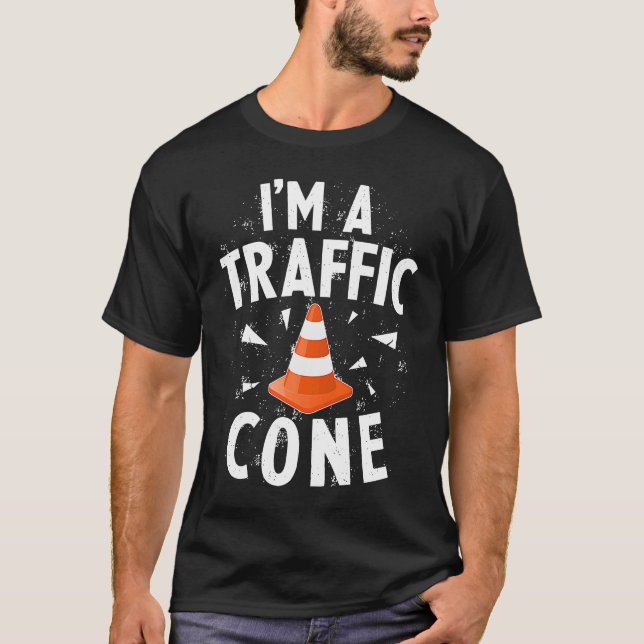 Camiseta I'm A Traffic Cone Lazy Easy Simple Halloween Cost (Anverso)