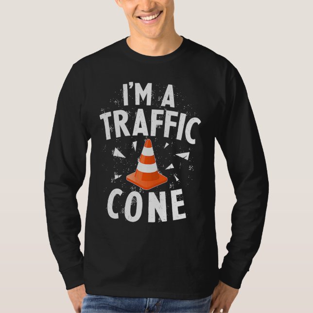 Camiseta I'm A Traffic Cone Lazy Easy Simple Halloween Cost (Anverso)