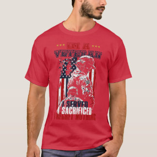 Camiseta Im a Veteran I Served I Sacrificed I Regret Nothin