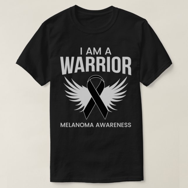 Camiseta I'm A Warrior Melanoma Awareness  Melanoma Survivo (Diseño del anverso)